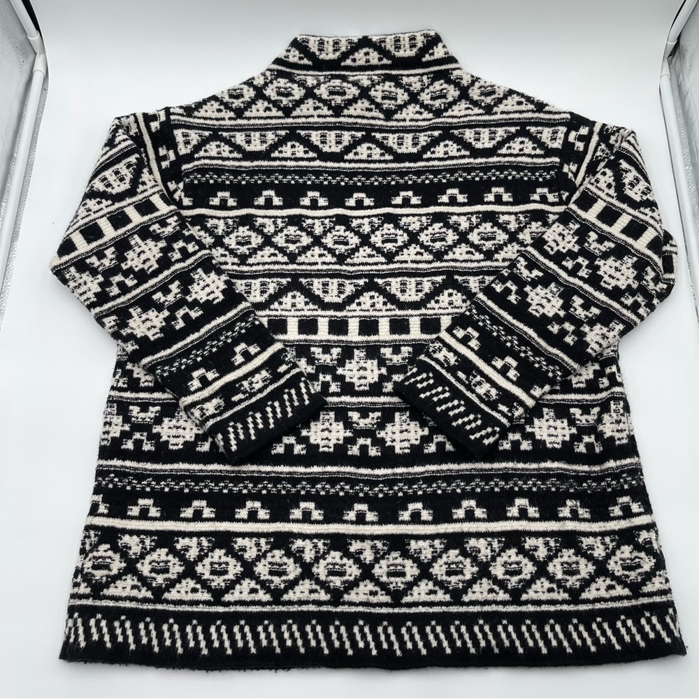 J. Jill Ultra Soft & Cozy Black/Cream Jacquard Pullover Sweater Sz Large - Picture 6 of 14